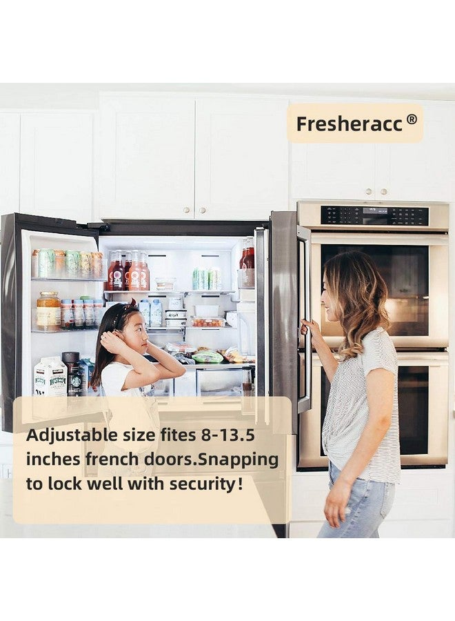 FresherAcc Fresheracc Fridge Freezer Refrigerator Cabinet Lock Latch, (2 Packs) Adjustable French Door Guard for Toddlers Children Kids Special Needs, No Drill No Screw No Adhesive (2 Packs Black)  - Image 5