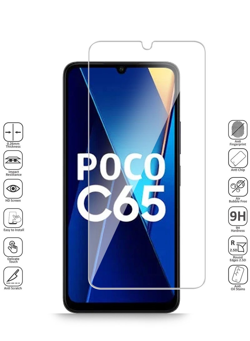 Techie Combo Pack 2 in 1 Case and Screen Protector for Xiaomi Poco C65  - Transparent TPU Bumper Case with HD Tempered Glass Screen Protector - Image 2