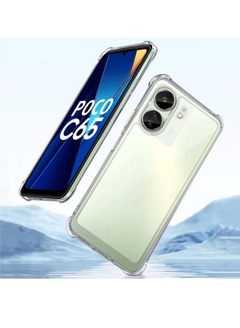 Techie Combo Pack 2 in 1 Case and Screen Protector for Xiaomi Poco C65  - Transparent TPU Bumper Case with HD Tempered Glass Screen Protector - Image 3