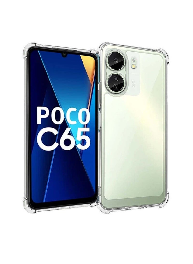Techie Combo Pack 2 in 1 Case and Screen Protector for Xiaomi Poco C65  - Transparent TPU Bumper Case with HD Tempered Glass Screen Protector - Image 5