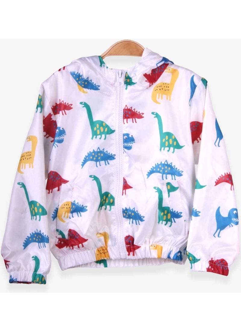 Breeze Boys Raincoat Colorful Dinosaur World White (1-6 Years)  - Image 1