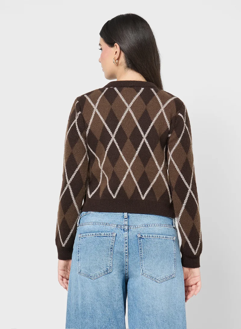جينجر Fine Knit Acrylic Sweater