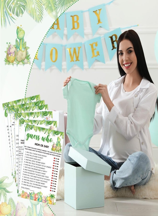 جيتك مجموعة ألعاب جيتك لحفلات استقبال المولود الجديد، 302 قطعة، بتصميم ديناصورات لطيف، 6 ألعاب، 50 ورقة لكل لعبة، تشمل: لعبة ترتيب الكلمات، لعبة البحث عن كلمات الأطفال، التوقعات والنصائح، و"السعر مناسب". - Image 5