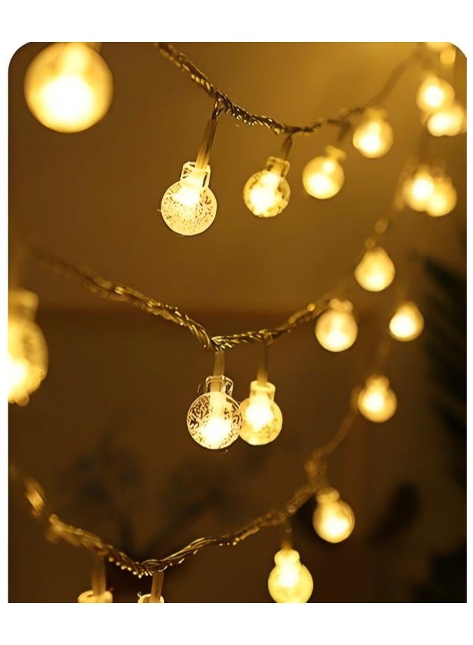 3M 20 LED Warm White Bubble Globe String Lights – Battery Operated (2xAA), Steady On, 2.3CM Big Crystal Balls for Bedroom, Party, Wedding, Holiday Decor (Indoor Use) - Image 1