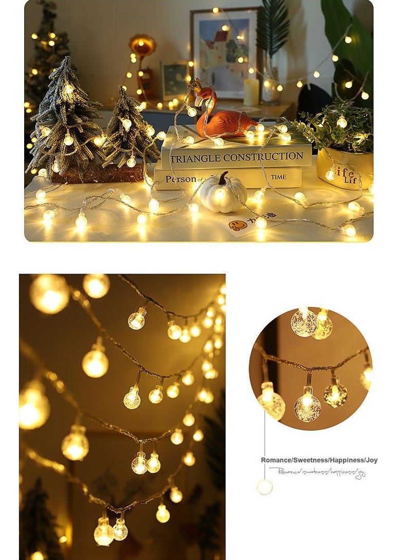 3M 20 LED Warm White Bubble Globe String Lights – Battery Operated (2xAA), Steady On, 2.3CM Big Crystal Balls for Bedroom, Party, Wedding, Holiday Decor (Indoor Use) - Image 3