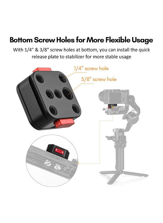 Generic - Aluminum Alloy Quick Release Plate Tripod QR Plate Camera Mount Adapter Quick Setup with 1/4 Inch Screw for DSLR Camera - Image 1
