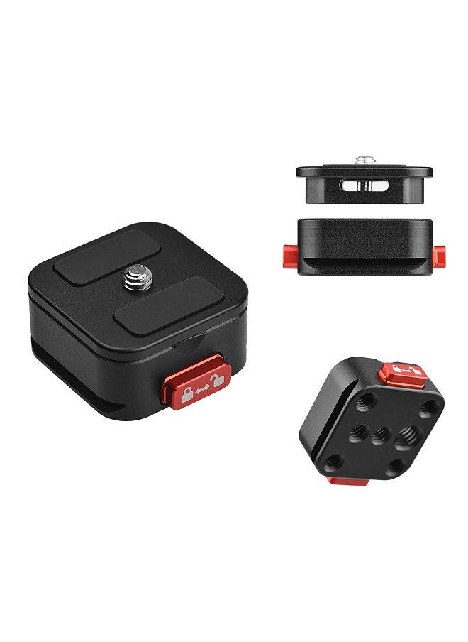 Generic - Aluminum Alloy Quick Release Plate Tripod QR Plate Camera Mount Adapter Quick Setup with 1/4 Inch Screw for DSLR Camera - Image 1