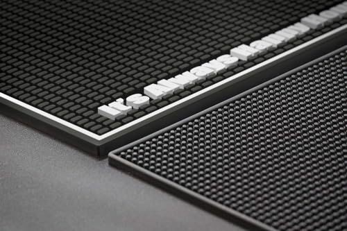 Highball  Chaser Highball & Chaser Premium Custom Bar Mat 18in x 12in 1cm Thick Durable and Stylish Service Bar Mat for Spills, Coffee, Bars, Restaurants, Counter Top Dish Drying Mat (Happy Hour) - Image 3
