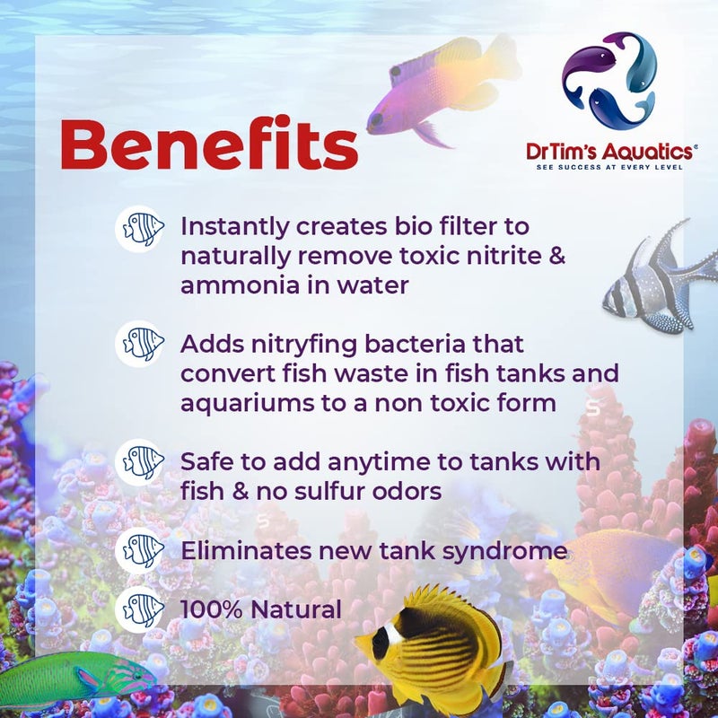 DrTim's Aquatics Dr. Tim’s Aquatics Saltwater One & Only Nitrifying Bacteria – For New Fish Tanks, Aquariums, Water Filtering, Disease Treatment – H20 Pure Fish Tank Cleaner – Removes Toxins – 8 Oz. - Image 3