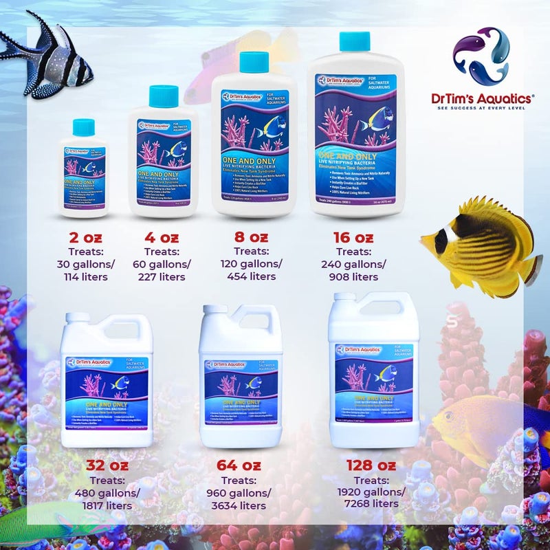DrTim's Aquatics Dr. Tim’s Aquatics Saltwater One & Only Nitrifying Bacteria – For New Fish Tanks, Aquariums, Water Filtering, Disease Treatment – H20 Pure Fish Tank Cleaner – Removes Toxins – 8 Oz. - Image 5