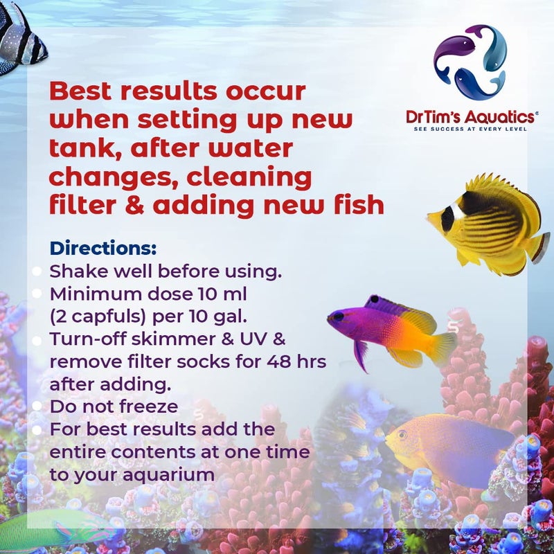 DrTim's Aquatics Dr. Tim’s Aquatics Saltwater One & Only Nitrifying Bacteria – For New Fish Tanks, Aquariums, Water Filtering, Disease Treatment – H20 Pure Fish Tank Cleaner – Removes Toxins – 8 Oz. - Image 4