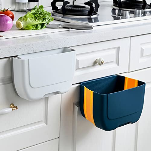 BanYakong Hanging Folding Mini Trash Can for Kitchen Cabinet Door, Small Collapsible Garbage Bin Under Sink,Wall Mounted Folding Waste Bin- Mini Garbage Container for Cabinet/Bedroom/Bathroom (3L) (Black) - Image 2