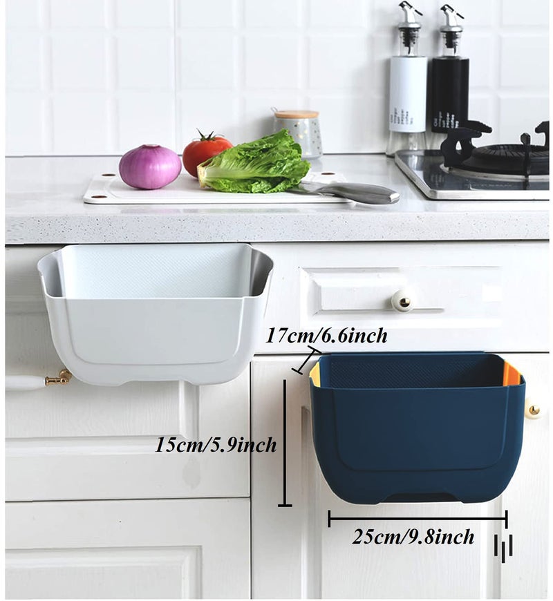 BanYakong Hanging Folding Mini Trash Can for Kitchen Cabinet Door, Small Collapsible Garbage Bin Under Sink,Wall Mounted Folding Waste Bin- Mini Garbage Container for Cabinet/Bedroom/Bathroom (3L) (Black) - Image 4