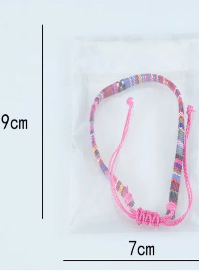 البوهيمي نمط نسيج القطن والقنب المنسوجة سوار . صديقة للبيئة ديي مجموعة سوار 5 قطعة - Image 4