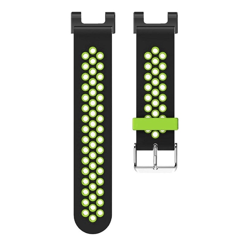 erorex For Amazfit T-Rex / T-Rex Pro / Ares 3-Row Holes Two-Color Silicone Watch Band(Black Green) - Image 2