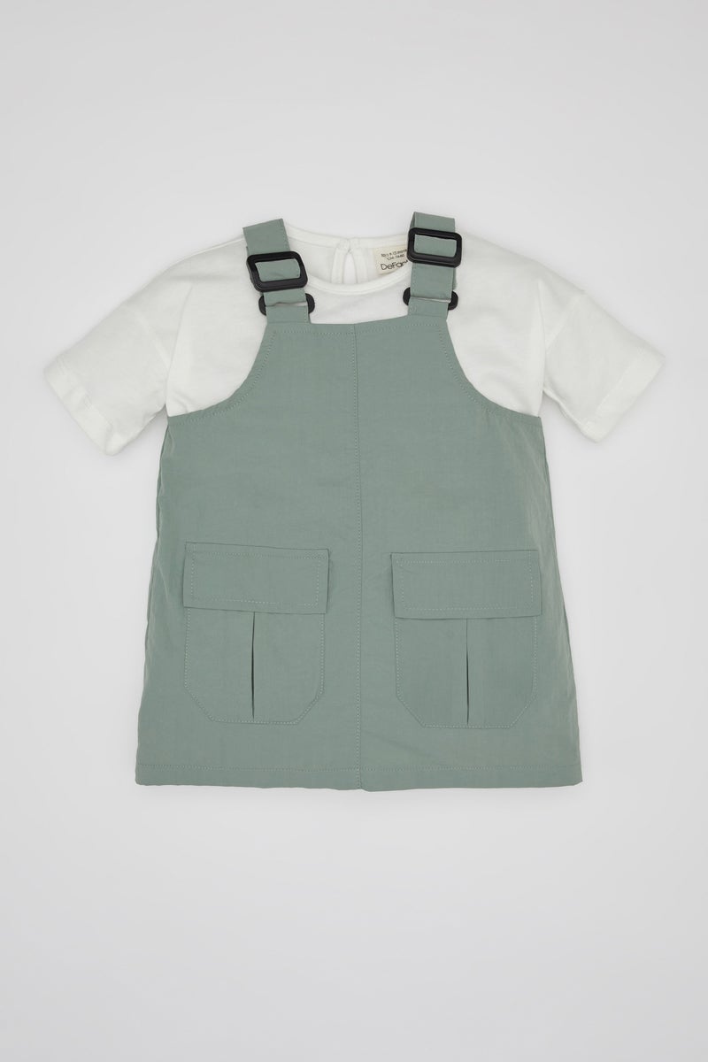 DeFacto Baby Girl Parachute Dress Short Sleeve T-Shirt 2 Set - Image 1