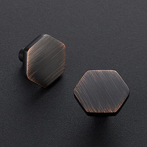 HomeExpert Home Expert Oil Rubbed Bronze Cabinet Knobs 20 Pack Solid Kitchen Cabinet Knobs Hexagon 11 Bronze Knobs for Kitchen Cabinets and Drawers Dresser Knobs - Image 3