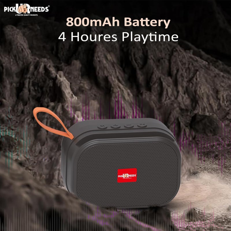 Pick Ur Needs Rechargeable Wireless 2 Side Bass Loud Speaker with USB/TF Card Support Portable 5 W Bluetooth Speaker (Black) - Image 5