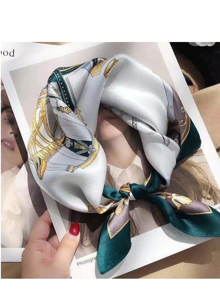 أولودينيز  وشاح نسائي فاخر من الساتان بشكل مربع – مقاس 70×70 سم – إكسسوار أنيق بطبعات ملونة للرقبة أو الشعر أو تزيين الحقيبة – خفيف الوزن ومثالي لإطلالة الربيع 