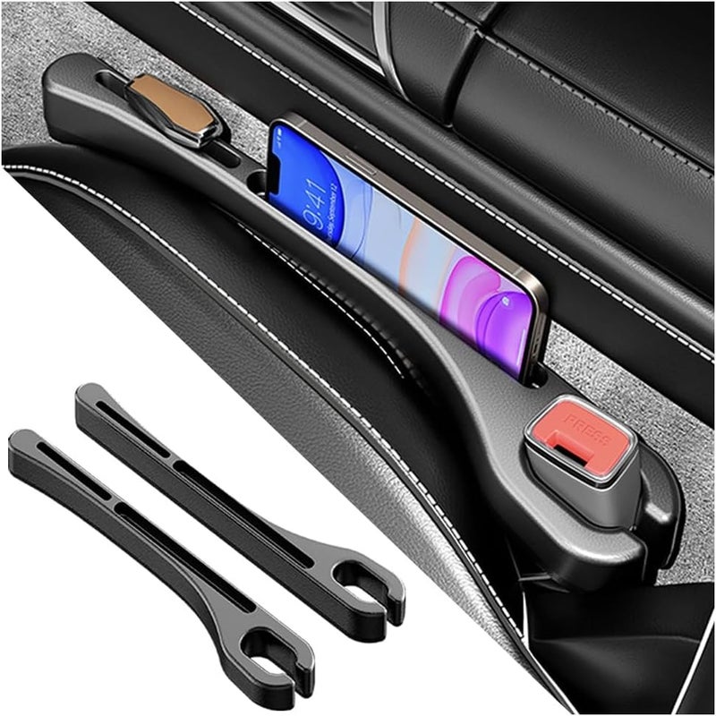LBOYLOVE Car Seat Gap Filler Organizer Set of 2, Soft Foam Multifunctional Belt Hook Phone Stand Car Inserts Between Seat, 3in1 Gap Stopper Universal SUV Truck Automotive Console Accessory Interior - Image 1