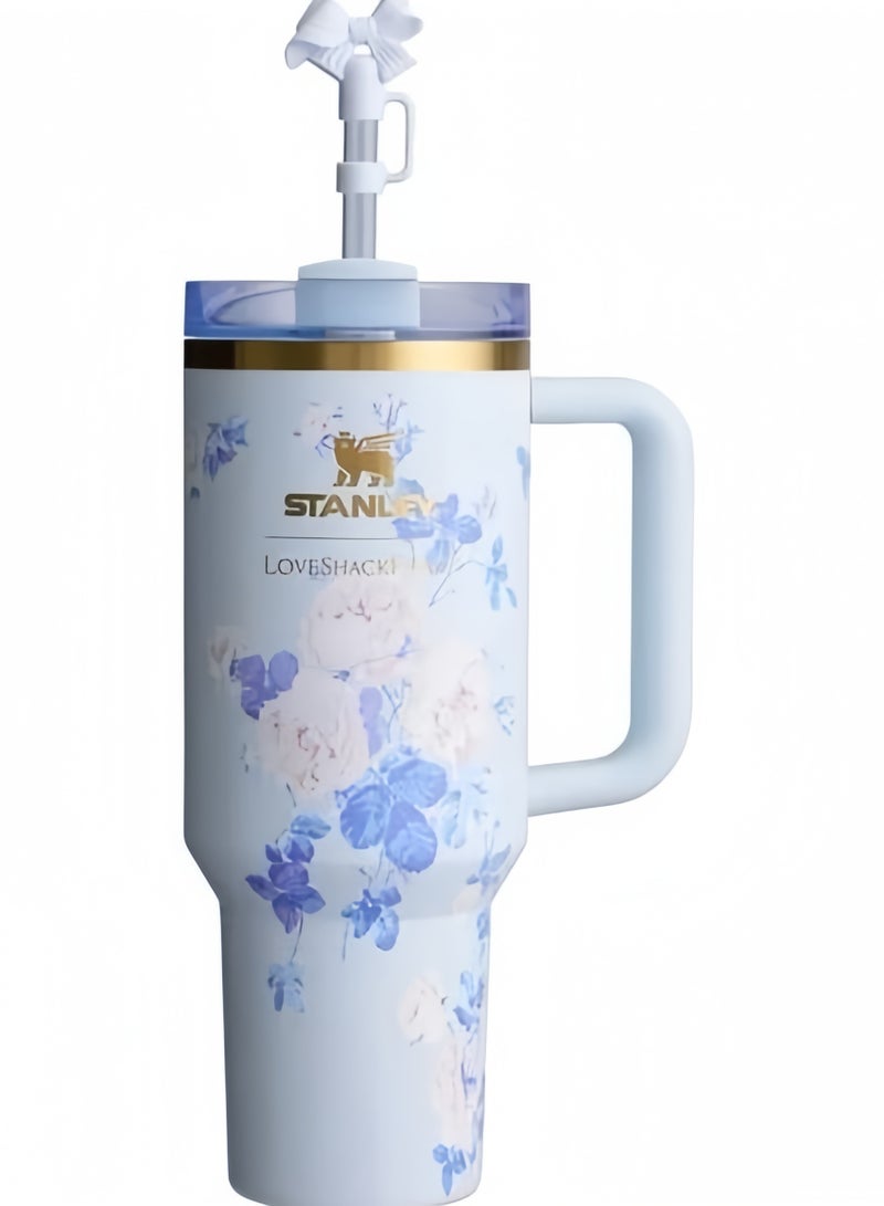 Stanley x LoveShackFancy Quencher 40OZ,Everblooming Rosettes,Presented in Elegant Gift-Ready Packaging - Image 1