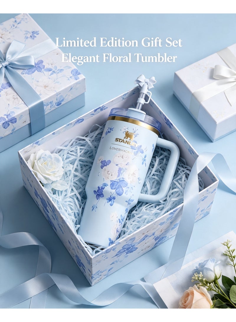 Stanley x LoveShackFancy Quencher 40OZ,Everblooming Rosettes,Presented in Elegant Gift-Ready Packaging - Image 5