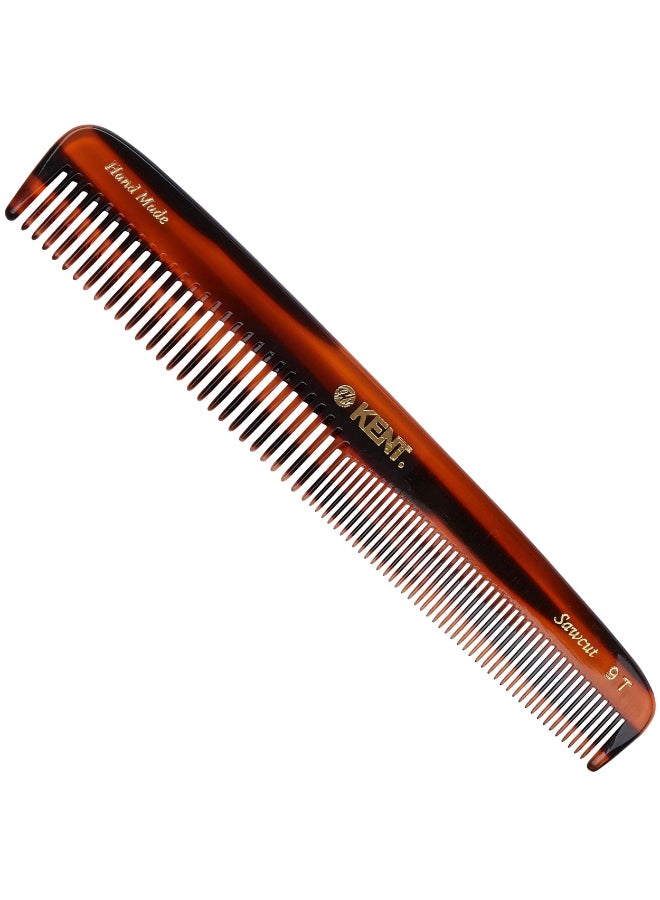 Kent 9T Tortoiseshell Fine and Wide Tooth Comb Large Handmade and SawCut Detangler for Wet Hair Durable Grooming for Men and Women Made in England - Image 2