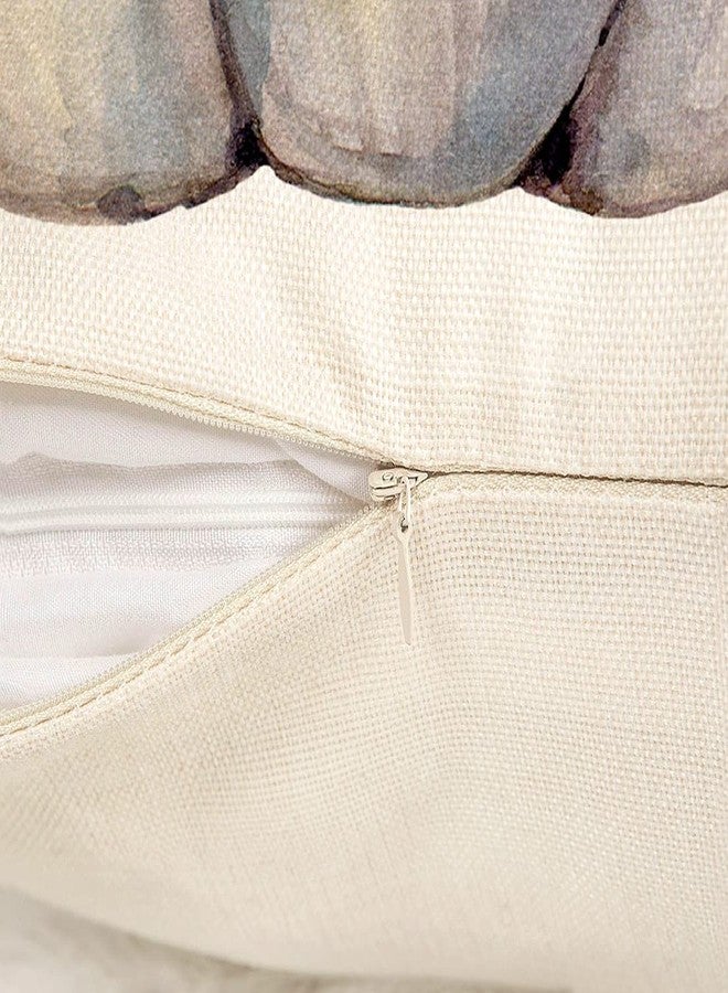 4TH Emotion Fall Decor Pillow Covers 18x18 Set of 4 White Pumpkin Farmhouse Decorations Throw Cushion Case for Fall Thanksgiving Home Decorative Pillows - Image 2