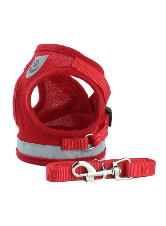 NIBEMINENT Corduroy Mesh Vest Leash Red 40 x 1.5 120centimeter - Image 1