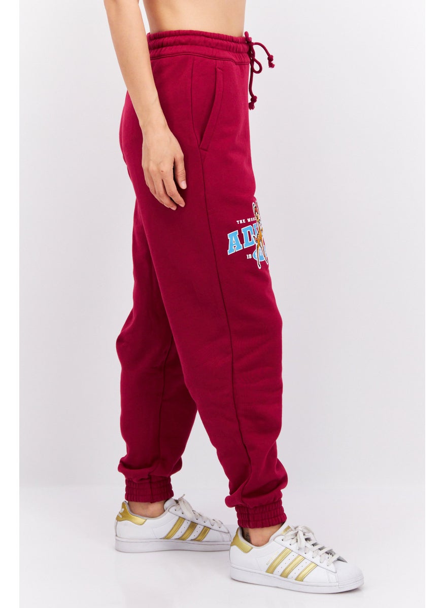 adidas Originals Women Loose Fit Training Sweat Pants, Dark Pink  - Image 2