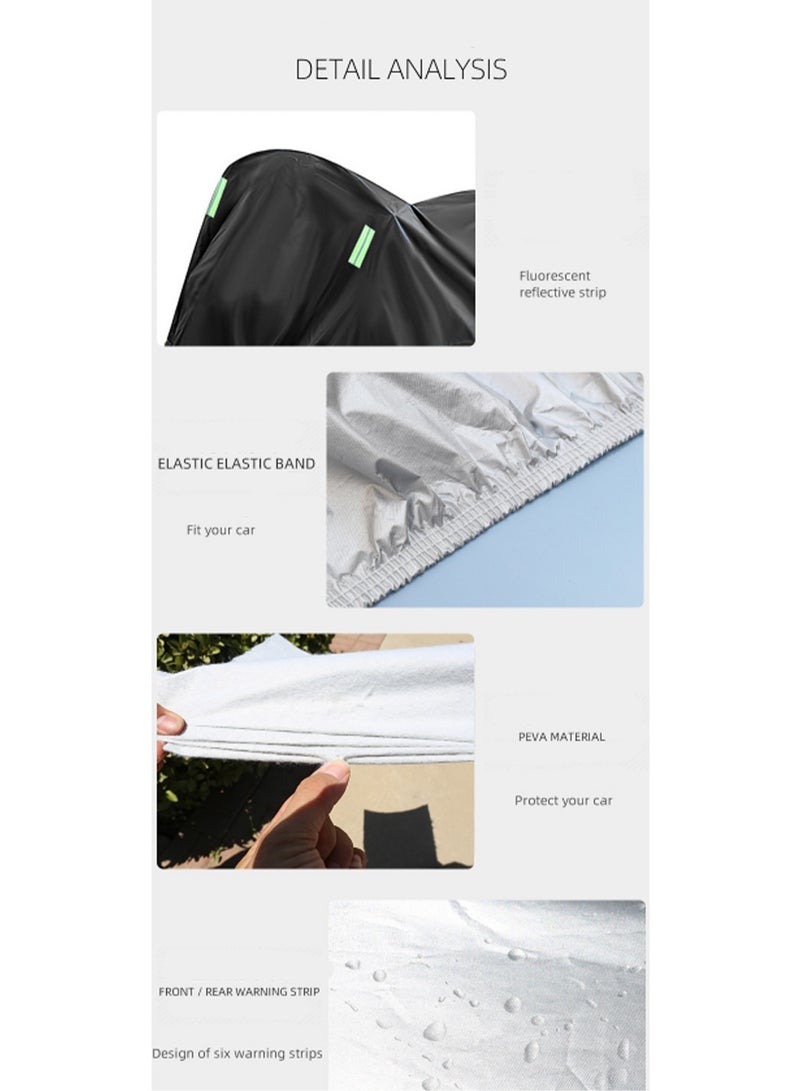 Generic Black Silver L Bicycle Cover, Outdoor Waterproof Bicycle Cover Oxford Cloth Rainproof Sunscreen Anti-Uv Dustproof Windproof Motorcycle Cover Suitable For Mountain Road Electric Bicycles  - Image 3