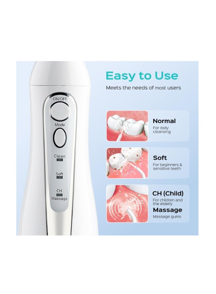 COSLUS Professional C20 Water Flosser For Teeth Braces Gums Care, Cordless Oral Irrigator, Deep Cleaning, Rechargeable, Waterproof, BPA-Free, Portable, Home and Travel - Image 4