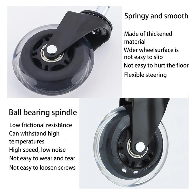 3 Inch Heavy Duty Rubber Caster Wheels 4pcs Replacement For Chair Desk Smooth Safe Rolling - Image 4