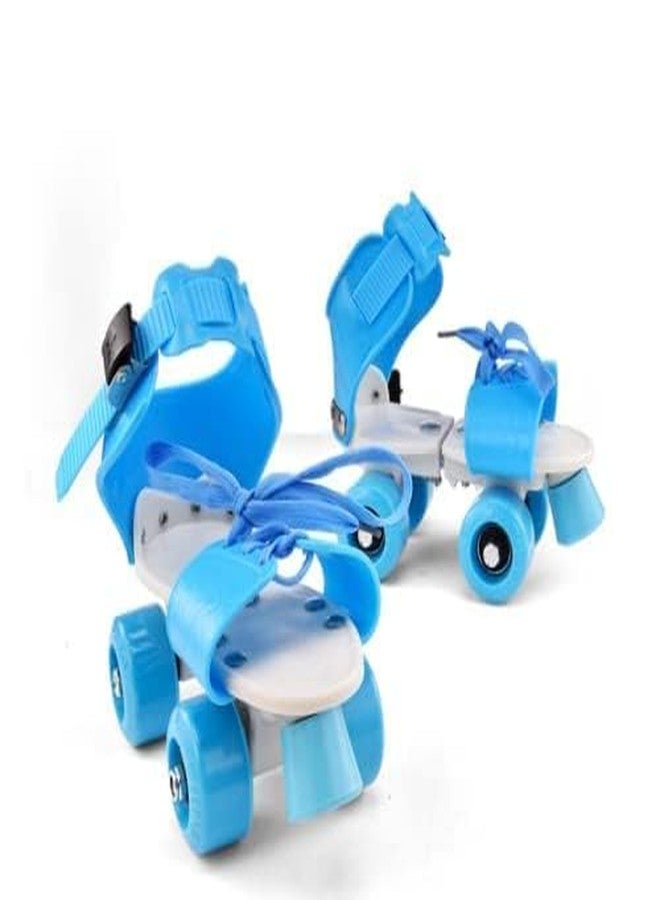 Qwick Click Roller Skates with Protective Set Guard Protection kit for Skating, Cycling & Skateboarding for Kids Age 6-15 Years with Knee, Elbow and Wrist Guards (Sky) - Image 2