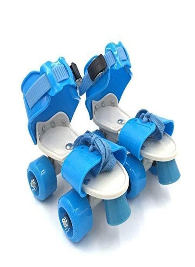 Qwick Click Roller Skates with Protective Set Guard Protection kit for Skating, Cycling & Skateboarding for Kids Age 6-15 Years with Knee, Elbow and Wrist Guards (Sky) - Image 1