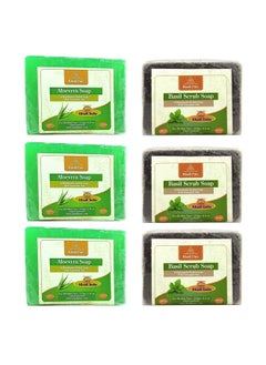 Khadi Pure Aloe Vera & Basil Soap, 125 Ml (Pack Of 6)  - Image 1
