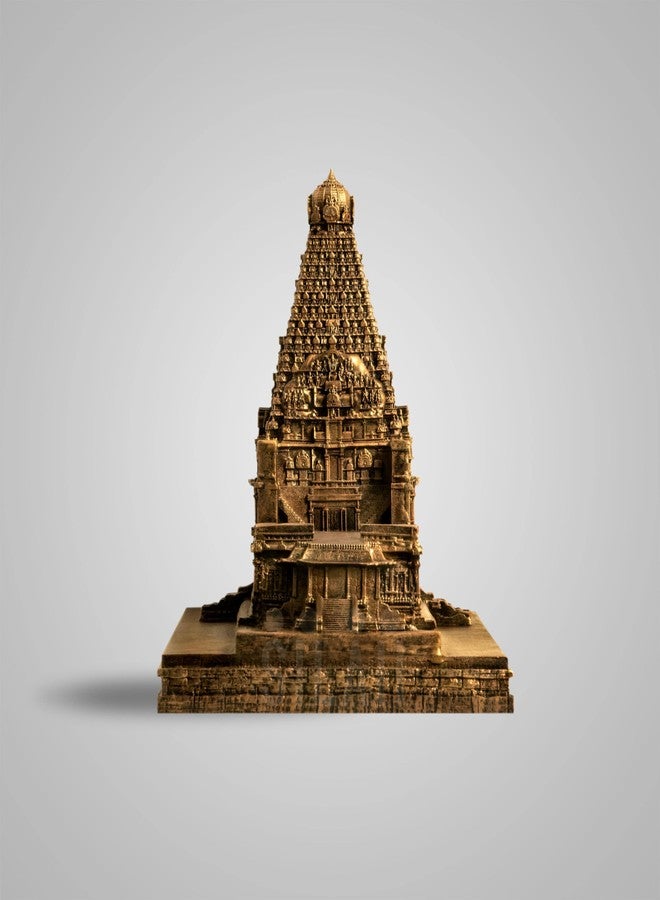 SILAII تمثال SILAII Brihadeeswarar Temple Thanjai Periya Kovil - 12.7 سم، لون برونزي عتيق - Image 3