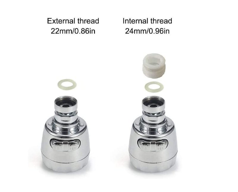 HEXONIQ ® 360° Swivel Sink Faucet Extended Bubbler Tap Aerator Water Saving Faucet Filter Tap Aerator Filter Tap Spray Adjuster Nozzle Head for Bathroom Kitchen, 7.5 x 5 cm - Image 5
