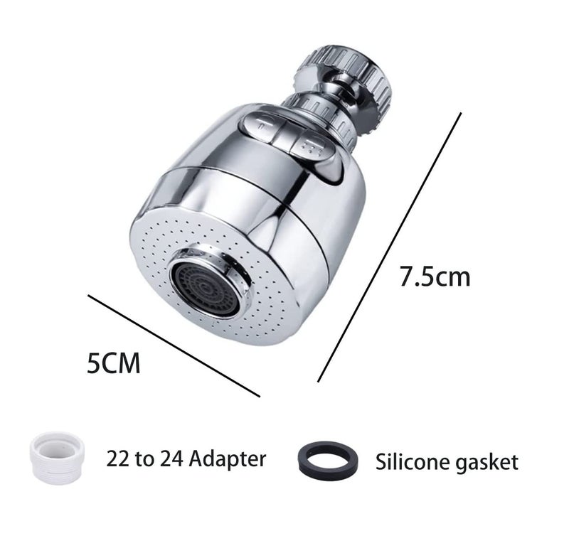 HEXONIQ ® 360° Swivel Sink Faucet Extended Bubbler Tap Aerator Water Saving Faucet Filter Tap Aerator Filter Tap Spray Adjuster Nozzle Head for Bathroom Kitchen, 7.5 x 5 cm - Image 2
