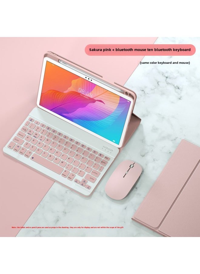 Generic For IPad110.9.7 Touch Backlit Bluetooth Keyboard Air5 Leather Case Pro Protective Case Mini6 Upper Pen Slot-Color:Sakura Powder + Bluetooth Keyboard (send Bluetooth Mouse)-Product Type:ipad Pro11 Inch 2018/2020/2021/2022 Universal  - Image 1