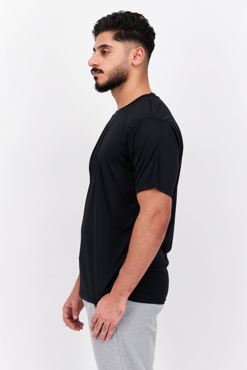 Men Sportwear Fit Short Sleeves Running T-Shirt, Black