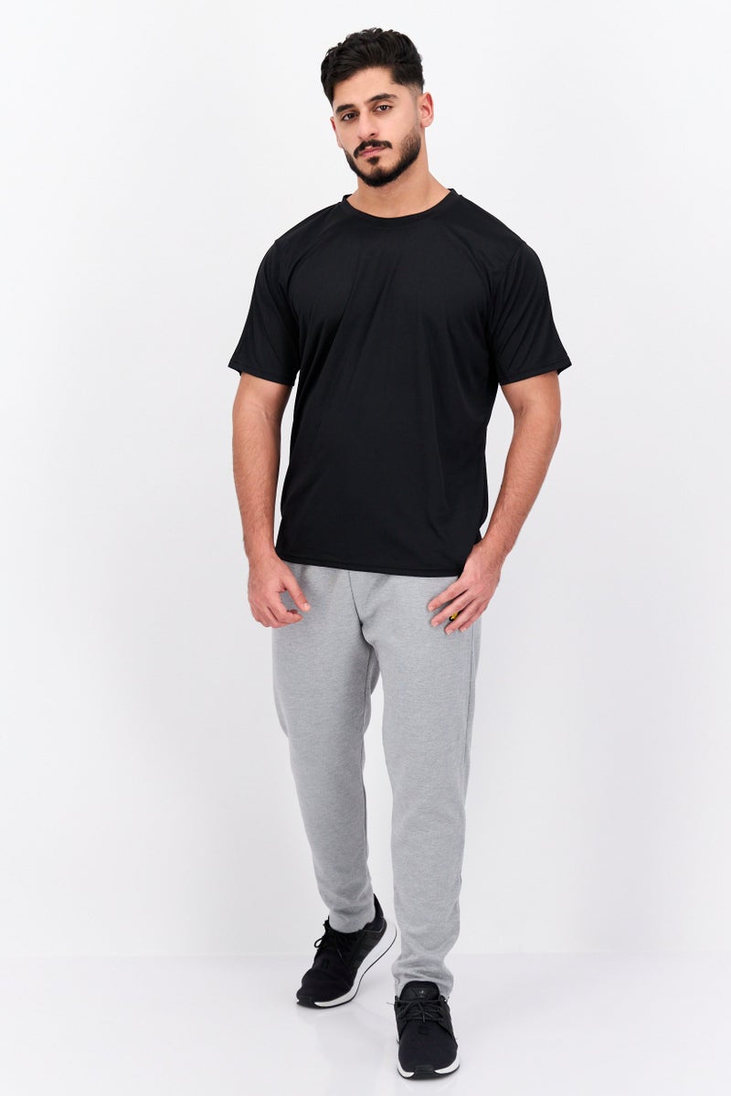 Men Sportwear Fit Short Sleeves Running T-Shirt, Black