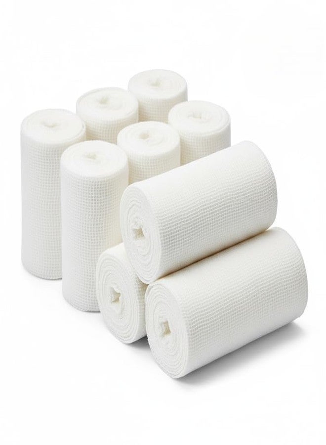 OTICA Soft Medical Use Cotton Bandage (10cm x 8m) - Soft Medical Cotton Wrap Bandage for Wound Dressing, Injury Protection & First Aid Use | Pack Of 10 Rolls Bandage Clinic, Hospital Use - Image 1