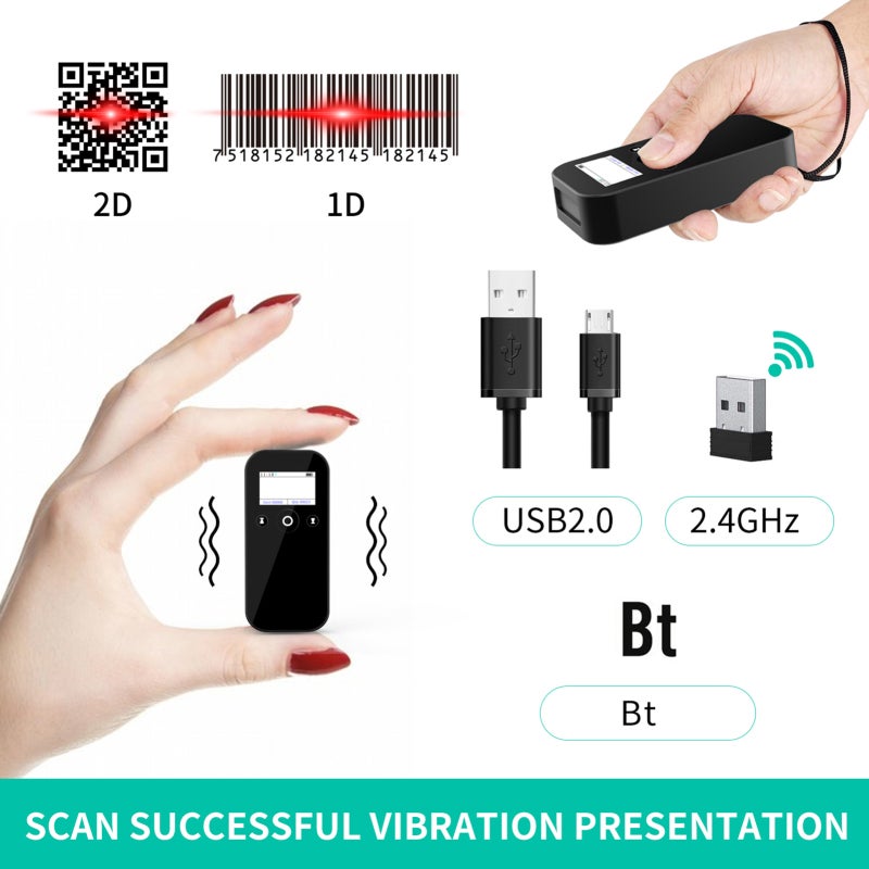 Handheld 2D Barcode Scanner: 1.44-Inch TFT Screen, 3 Connectivity Options, 50000 Barcode Storage - Portable QR Code Scanner for Warehouse, Retail, Logistics - Image 3