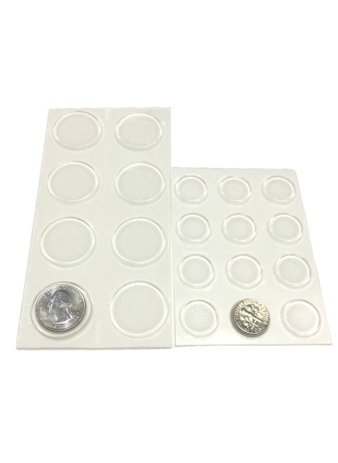 Generic GorillaGrit Round Clear Adhesive Bumpers Combo Large Medium - Transparent Self Stick Rubber Pads For Glass Table Top Furniture Laptop Mirrors - 20 Pieces  - Image 2