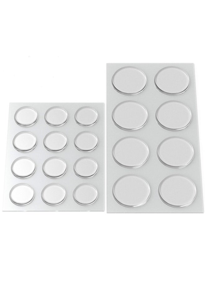 Generic GorillaGrit Round Clear Adhesive Bumpers Combo Large Medium - Transparent Self Stick Rubber Pads For Glass Table Top Furniture Laptop Mirrors - 20 Pieces  - Image 1
