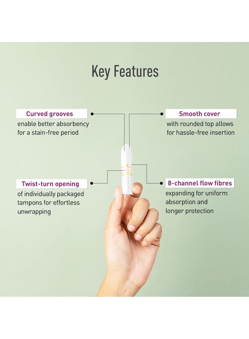 Sirona Tampons for Women, For Medium & Regular Flow, Biodegradable Tampons, FDA Approved 20 Pcs  - Image 4