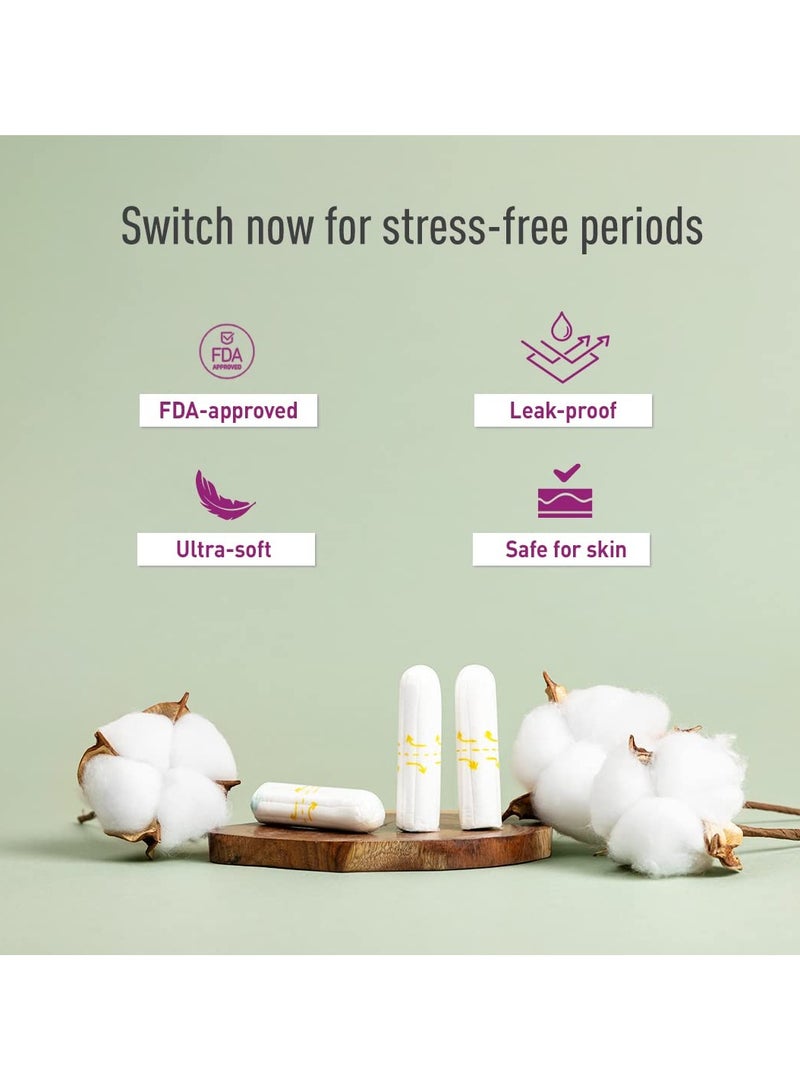 Sirona Tampons for Women, For Medium & Regular Flow, Biodegradable Tampons, FDA Approved 20 Pcs  - Image 3