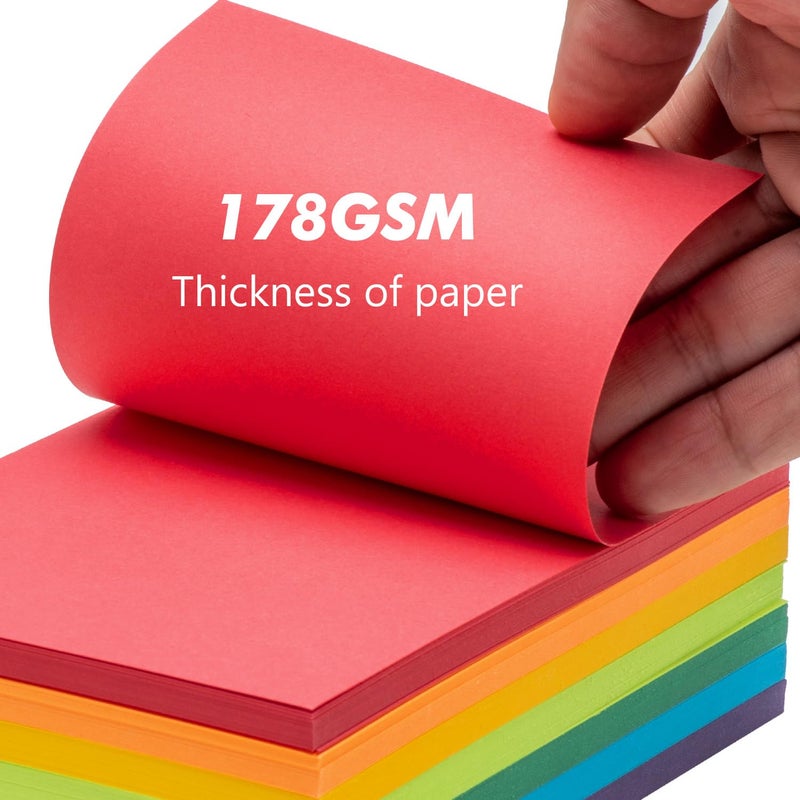 Magecubiku Index Cards 301-Count 3x5 Inch,178GSM Heavyweight Set of 7 Colors Paper Multicolor Study Cards (Rainbow) - Image 5