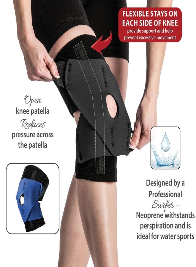 Core Products Performance Wrap Knee Support - Adjustable Knee Wrap Compression Brace with Side Stabilizers, Open Patella Neoprene Knee Brace for Pain Relief, Sports, Running & Water Activities - Regular - Image 4